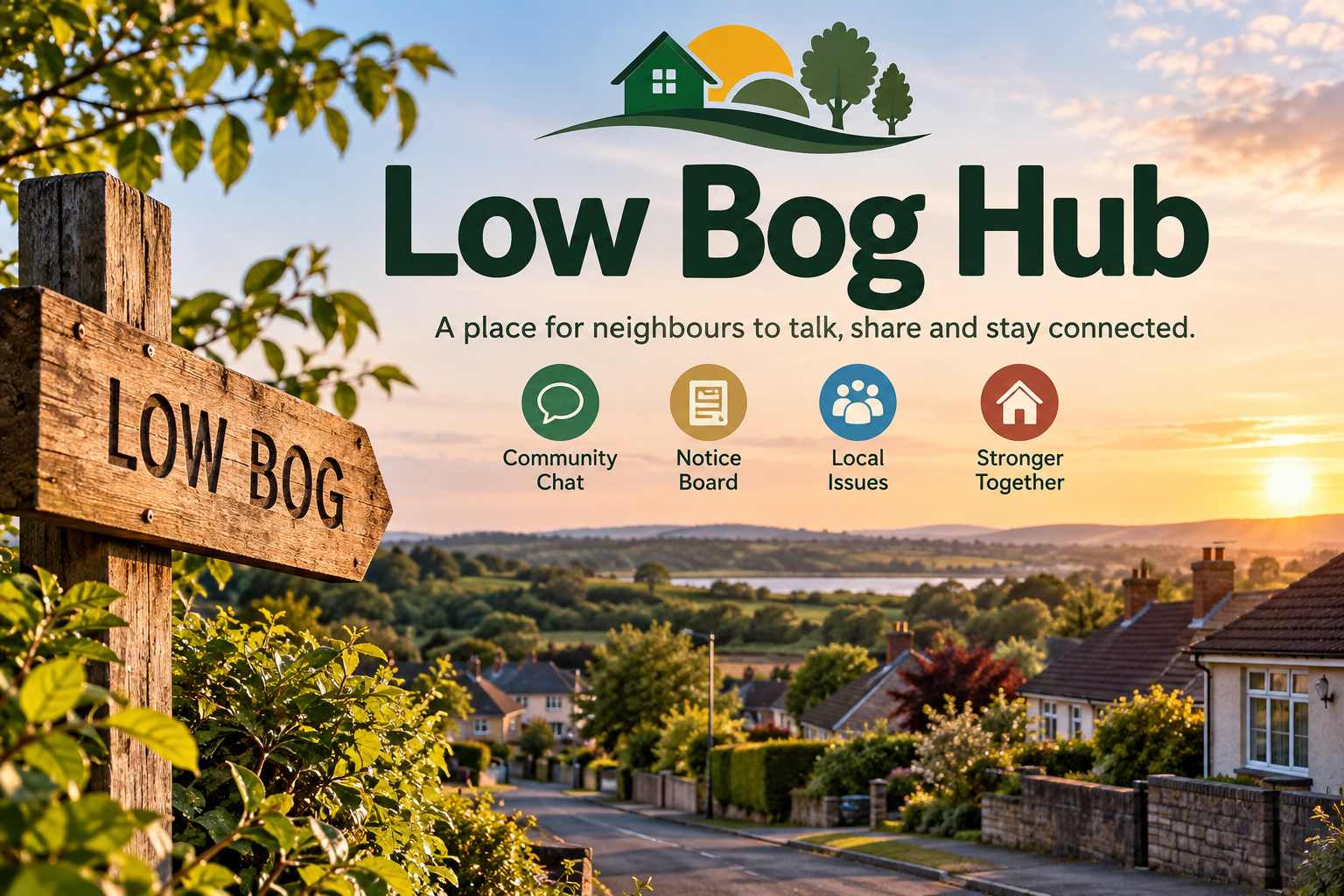 Low Bog village at sunset